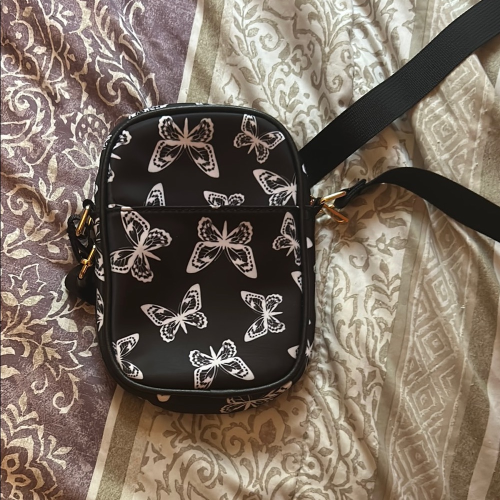 LDW Designs Black and White Butterfly Crossbody Bag